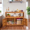 image:imageDevoko Outdoor Storage Cabinet Weatherproof Cabinet Acacia Wood with 2 Magnetic Doors and Shelve Outdoor Buffet TV Stand Potting Table BrownBrown