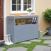 image:imageDevoko Outdoor Storage Cabinet Weatherproof Cabinet Acacia Wood with 2 Magnetic Doors and Shelve Outdoor Buffet TV Stand Potting Table BrownGrey