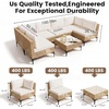 image:imageDevoko Patio Furniture Set7 Pieces Outdoor Wicker Sectional Couch with Thick Cushions ampGlass Tabletop PE Rattan Backyard Conversation Sofa with Coffee Table for Deck PorchBeige