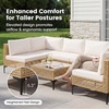 image:imageDevoko Patio Furniture Set7 Pieces Outdoor Wicker Sectional Couch with Thick Cushions ampGlass Tabletop PE Rattan Backyard Conversation Sofa with Coffee Table for Deck PorchBeige