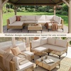 image:imageDevoko Patio Furniture Set7 Pieces Outdoor Wicker Sectional Couch with Thick Cushions ampGlass Tabletop PE Rattan Backyard Conversation Sofa with Coffee Table for Deck PorchBeige
