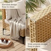 image:imageDevoko Patio Furniture Set7 Pieces Outdoor Wicker Sectional Couch with Thick Cushions ampGlass Tabletop PE Rattan Backyard Conversation Sofa with Coffee Table for Deck PorchBeige