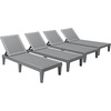 image:imageDevoko Outdoor Chaise Lounge Chair Set of 2 with 5Position Adjustable Back Waterproof amp Lightweight PP Lounge Chairs for Outside Pool Patio BlackLight Grey