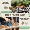 image:imageDevoko 5 PCS Patio Furniture Patio Dining Set Acacia Wood Outdoor Table and Chairs with 4 Folding Chairs and 37 Round Movable Table Outdoor Dining Set for Lawn Balcony Garden Light BrownDeep Brown