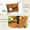 image:imageDevoko 5 PCS Patio Furniture Patio Dining Set Acacia Wood Outdoor Table and Chairs with 4 Folding Chairs and 37 Round Movable Table Outdoor Dining Set for Lawn Balcony Garden Light BrownLight Brown
