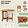 image:imageDevoko 5 PCS Patio Furniture Patio Dining Set Acacia Wood Outdoor Table and Chairs with 4 Folding Chairs and 37 Round Movable Table Outdoor Dining Set for Lawn Balcony Garden Light BrownLight Brown