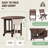 image:imageDevoko 5 PCS Patio Furniture Patio Dining Set Acacia Wood Outdoor Table and Chairs with 4 Folding Chairs and 37 Round Movable Table Outdoor Dining Set for Lawn Balcony Garden Light BrownDeep Brown