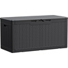 image:imageDevoko 29 Gallon Deck Box Waterproof Resin Outdoor Storage Box  Lockable and UV Resistant for Patio Furniture Garden ToolsBlack
