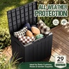 image:imageDevoko 29 Gallon Deck Box Waterproof Resin Outdoor Storage Box  Lockable and UV Resistant for Patio Furniture Garden ToolsBlack