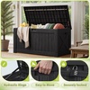 image:imageDevoko 29 Gallon Deck Box Waterproof Resin Outdoor Storage Box  Lockable and UV Resistant for Patio Furniture Garden ToolsBlack