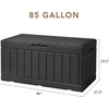 image:imageDevoko 29 Gallon Deck Box Waterproof Resin Outdoor Storage Box  Lockable and UV Resistant for Patio Furniture Garden ToolsBlack