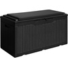 image:imageDevoko 29 Gallon Deck Box Waterproof Resin Outdoor Storage Box  Lockable and UV Resistant for Patio Furniture Garden ToolsBlack