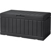 image:imageDevoko 29 Gallon Deck Box Waterproof Resin Outdoor Storage Box  Lockable and UV Resistant for Patio Furniture Garden ToolsBlack