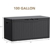 image:imageDevoko 29 Gallon Deck Box Waterproof Resin Outdoor Storage Box  Lockable and UV Resistant for Patio Furniture Garden ToolsBlack