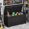 image:imageDevoko 29 Gallon Deck Box Waterproof Resin Outdoor Storage Box  Lockable and UV Resistant for Patio Furniture Garden ToolsBlack