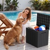 image:imageDevoko 29 Gallon Deck Box Waterproof Resin Outdoor Storage Box  Lockable and UV Resistant for Patio Furniture Garden ToolsBlack