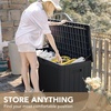 image:imageDevoko 29 Gallon Deck Box Waterproof Resin Outdoor Storage Box  Lockable and UV Resistant for Patio Furniture Garden ToolsBlack