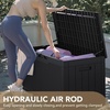 image:imageDevoko 29 Gallon Deck Box Waterproof Resin Outdoor Storage Box  Lockable and UV Resistant for Patio Furniture Garden ToolsBlack