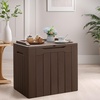 image:imageDevoko 29 Gallon Deck Box Waterproof Resin Outdoor Storage Box  Lockable and UV Resistant for Patio Furniture Garden ToolsBrown