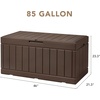 image:imageDevoko 29 Gallon Deck Box Waterproof Resin Outdoor Storage Box  Lockable and UV Resistant for Patio Furniture Garden ToolsBrown