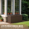 image:imageDevoko 29 Gallon Deck Box Waterproof Resin Outdoor Storage Box  Lockable and UV Resistant for Patio Furniture Garden ToolsBrown