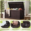image:imageDevoko 29 Gallon Deck Box Waterproof Resin Outdoor Storage Box  Lockable and UV Resistant for Patio Furniture Garden ToolsBrown