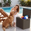 image:imageDevoko 29 Gallon Deck Box Waterproof Resin Outdoor Storage Box  Lockable and UV Resistant for Patio Furniture Garden ToolsBrown