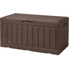 image:imageDevoko 29 Gallon Deck Box Waterproof Resin Outdoor Storage Box  Lockable and UV Resistant for Patio Furniture Garden ToolsBrown