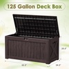 image:imageDevoko 29 Gallon Deck Box Waterproof Resin Outdoor Storage Box  Lockable and UV Resistant for Patio Furniture Garden ToolsBrown
