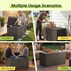 image:imageDevoko 29 Gallon Deck Box Waterproof Resin Outdoor Storage Box  Lockable and UV Resistant for Patio Furniture Garden ToolsBrown