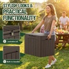 image:imageDevoko 29 Gallon Deck Box Waterproof Resin Outdoor Storage Box  Lockable and UV Resistant for Patio Furniture Garden ToolsBrown