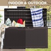 image:imageDevoko 29 Gallon Deck Box Waterproof Resin Outdoor Storage Box  Lockable and UV Resistant for Patio Furniture Garden ToolsDark Brown