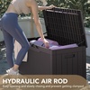 image:imageDevoko 29 Gallon Deck Box Waterproof Resin Outdoor Storage Box  Lockable and UV Resistant for Patio Furniture Garden ToolsDark Brown