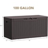 image:imageDevoko 29 Gallon Deck Box Waterproof Resin Outdoor Storage Box  Lockable and UV Resistant for Patio Furniture Garden ToolsDark Brown