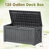 image:imageDevoko 29 Gallon Deck Box Waterproof Resin Outdoor Storage Box  Lockable and UV Resistant for Patio Furniture Garden ToolsGray