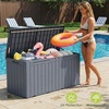 image:imageDevoko 29 Gallon Deck Box Waterproof Resin Outdoor Storage Box  Lockable and UV Resistant for Patio Furniture Garden ToolsGray
