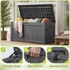 image:imageDevoko 29 Gallon Deck Box Waterproof Resin Outdoor Storage Box  Lockable and UV Resistant for Patio Furniture Garden ToolsGray
