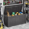 image:imageDevoko 29 Gallon Deck Box Waterproof Resin Outdoor Storage Box  Lockable and UV Resistant for Patio Furniture Garden ToolsGray