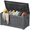 image:imageDevoko 29 Gallon Deck Box Waterproof Resin Outdoor Storage Box  Lockable and UV Resistant for Patio Furniture Garden ToolsGray