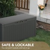 image:imageDevoko 29 Gallon Deck Box Waterproof Resin Outdoor Storage Box  Lockable and UV Resistant for Patio Furniture Garden ToolsGrey