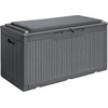 image:imageDevoko 29 Gallon Deck Box Waterproof Resin Outdoor Storage Box  Lockable and UV Resistant for Patio Furniture Garden ToolsGrey