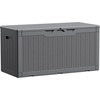 image:imageDevoko 29 Gallon Deck Box Waterproof Resin Outdoor Storage Box  Lockable and UV Resistant for Patio Furniture Garden ToolsGrey