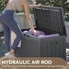image:imageDevoko 29 Gallon Deck Box Waterproof Resin Outdoor Storage Box  Lockable and UV Resistant for Patio Furniture Garden ToolsGrey