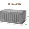 image:imageDevoko 29 Gallon Deck Box Waterproof Resin Outdoor Storage Box  Lockable and UV Resistant for Patio Furniture Garden ToolsGrey