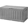 image:imageDevoko 29 Gallon Deck Box Waterproof Resin Outdoor Storage Box  Lockable and UV Resistant for Patio Furniture Garden ToolsGrey