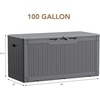 image:imageDevoko 29 Gallon Deck Box Waterproof Resin Outdoor Storage Box  Lockable and UV Resistant for Patio Furniture Garden ToolsGrey