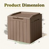 image:imageDevoko 29 Gallon Deck Box Waterproof Resin Outdoor Storage Box  Lockable and UV Resistant for Patio Furniture Garden ToolsLight Brown