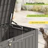 image:imageDevoko 29 Gallon Deck Box Waterproof Resin Outdoor Storage Box  Lockable and UV Resistant for Patio Furniture Garden ToolsLight Brown