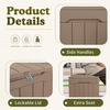 image:imageDevoko 29 Gallon Deck Box Waterproof Resin Outdoor Storage Box  Lockable and UV Resistant for Patio Furniture Garden ToolsLight Brown