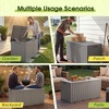 image:imageDevoko 29 Gallon Deck Box Waterproof Resin Outdoor Storage Box  Lockable and UV Resistant for Patio Furniture Garden ToolsLight Brown